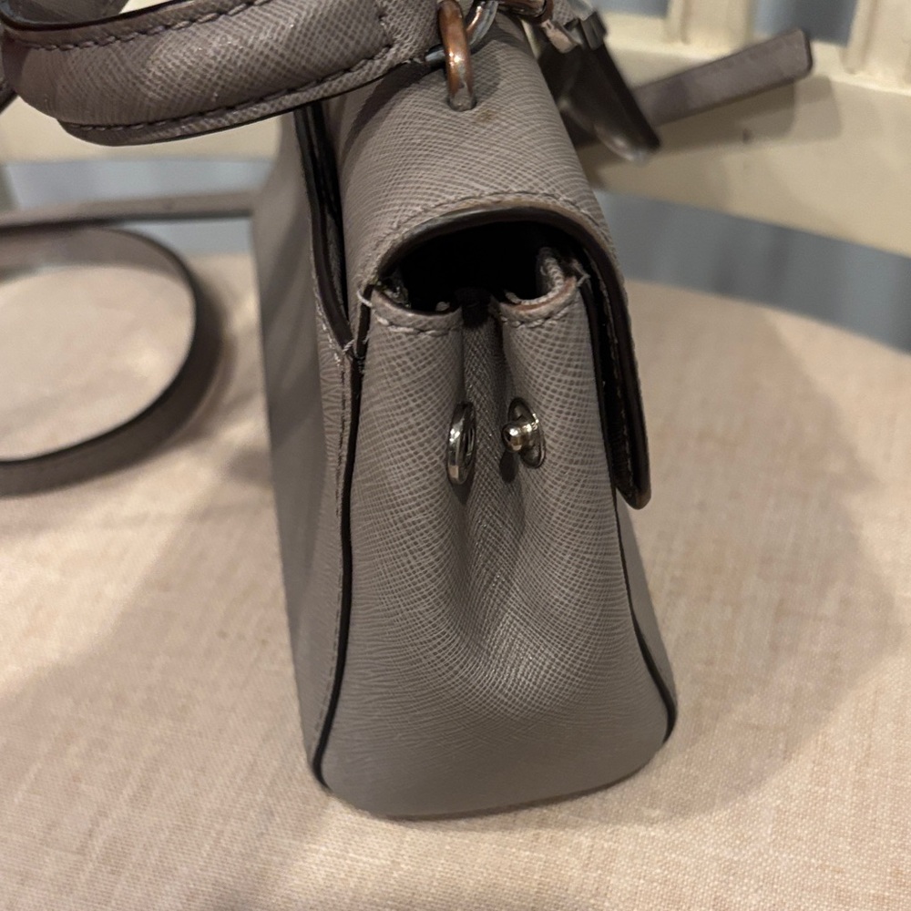 Michael Kors Ava Extra-small Grey Saffiano Leather crossbody Satchel - Picture 5 of 7